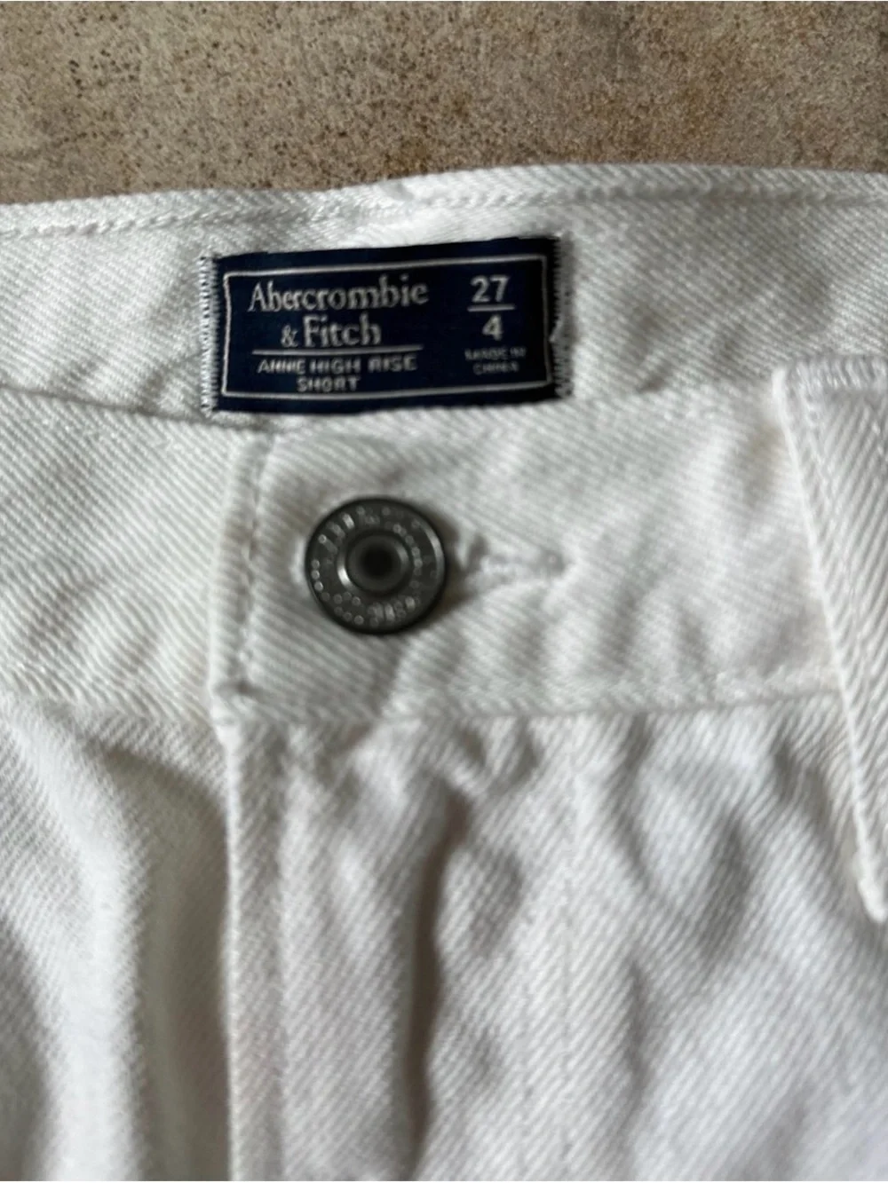 Abercrombie & Fitch White Distressed Denim Cutoff Shorts